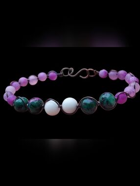 Handcrafted Oxidized Copper Wire Wrap Bracelet